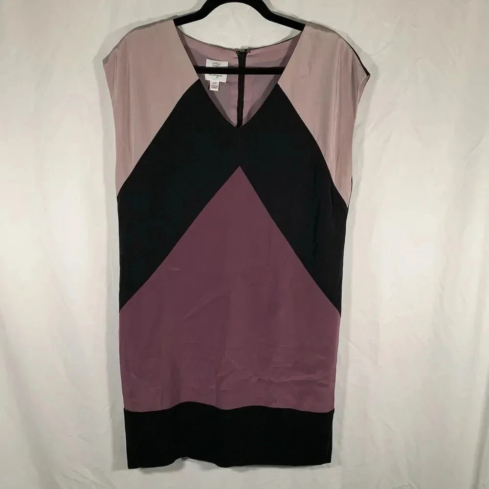 Suzi Chin Maggy Boutique Dress Women's 12P Petite Purple Black Sleeveless